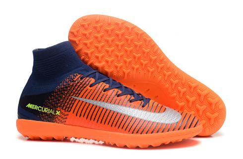 Nike Mercurial Superfly High V TF ACC Водонепроницаемый Оранжевый Темно-Синий Серебристый