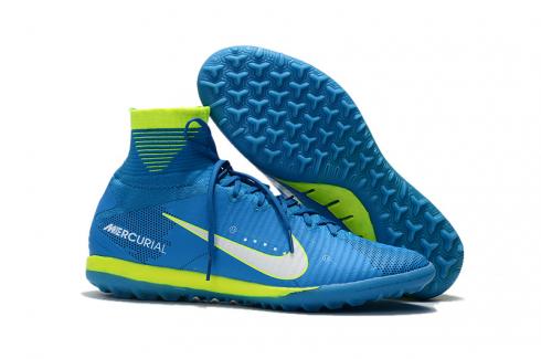 Nike Mercurial Superfly High ACC กันน้ำ V NJR TF สีฟ้าสีเขียวสีขาว 921499-400
