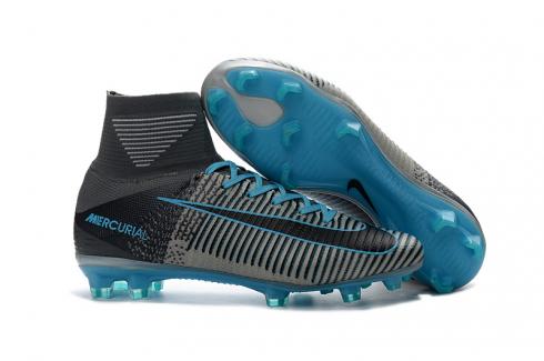Nike Mercurial Superfly V FG ACC High Soccers รองเท้าฟุตบอล Wolf Grey Blue