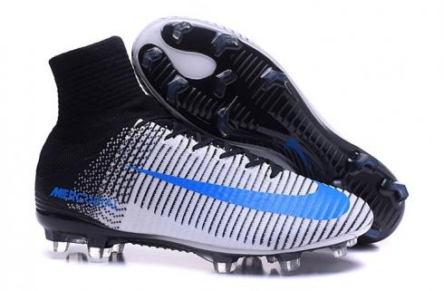 Nike Mercurial Superfly V FG ACC Kids Soccers Shoes Branco Azul Preto