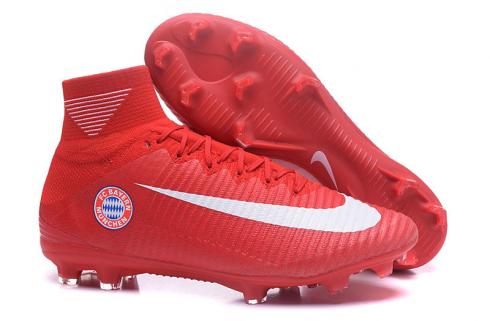 Nike Mercurial Superfly V FG Bayern Munich Soccers Shoes Vermelho Branco