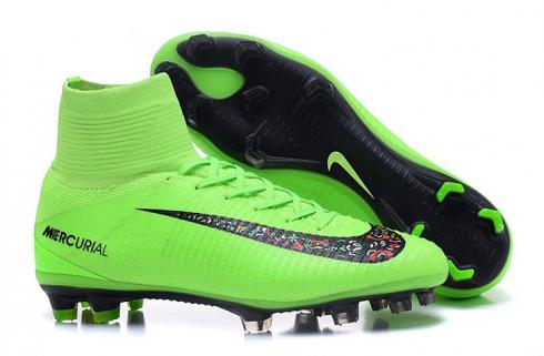 Nike Mercurial Superfly V FG Elite Pack ACC Chaussures de football pour hommes Soccers Vert Noir