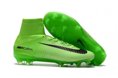 Nike Mercurial Superfly V FG รองเท้าฟุตบอลสีเขียวช่วยสูง