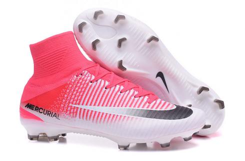 Giày đá bóng Nike Mercurial Superfly V FG cao cấp màu trắng đỏ đen