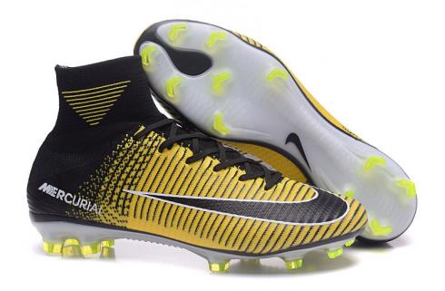 รองเท้าฟุตบอล รองเท้า Nike Mercurial Superfly V FG สีเหลืองดำ