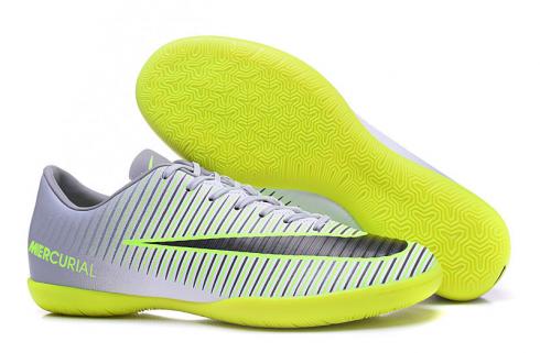 Nike Mercurial Superfly V FG Soccers 신발 그레이 그린 블랙 옐로우