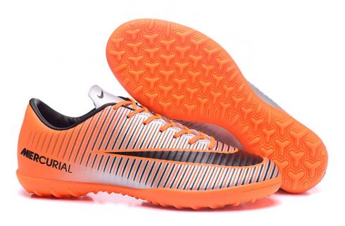 Nike Mercurial Superfly V FG รองเท้าฟุตบอลสีเงินสีส้มสีดำ