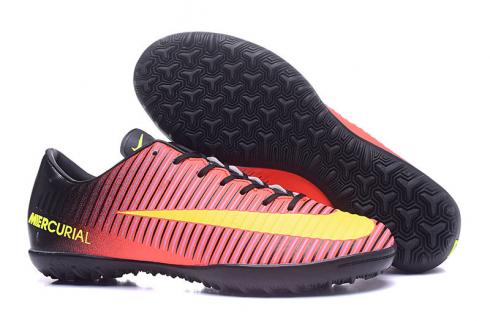 Футбольные бутсы Nike Mercurial Superfly V FG low Assassin 11 сломанные шипы на плоской подошве черные красные желтые