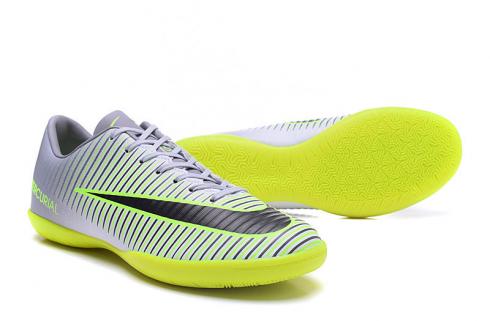 Nike Mercurial Superfly V FG bajo Assassin 11 espina rota gris plano Zapatos de fútbol amarillo fluorescente