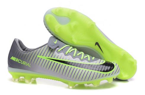 Nike Mercurial Vapor XI FG Zapatos de fútbol Gris Verde Negro