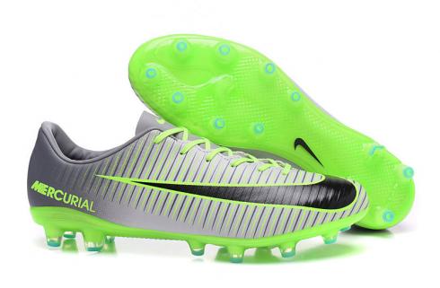 Sepatu Sepak Bola Nike Mercurial Superfly CR7 AG Low Soccers Hijau Abu-abu