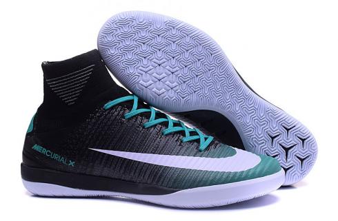 Nike Mercurial X Proximo II IC ACC MD Zapatos de fútbol Soccers Negro Azulado Verde