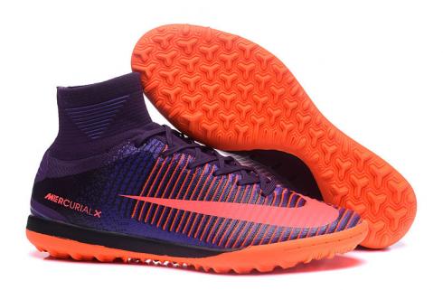 Nike Mercurial X Proximo II TF MD Highรองเท้าฟุตบอล Soccers Purple Dynasty Bright Citrus Hyper Grape