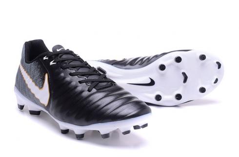 Nike Tiempo VII Legend 7 สุดยอดการเตรียมหนัง FG รองเท้าฟุตบอลชายขาวดำ
