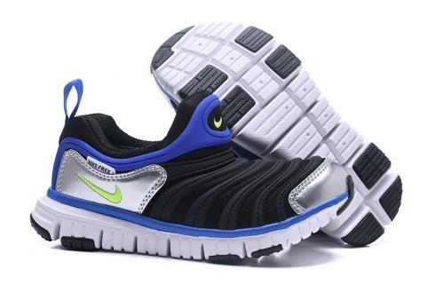 Nike Dynamo ingyenes PS csecsemőcipőt futócipőt fekete kék metálezüst 343738-012