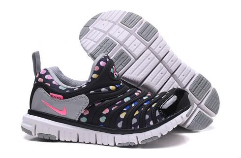 Nike Dynamo Free PS Infant Toddler Slip On Chaussures de course Noir Multi Color Dots 343738-003