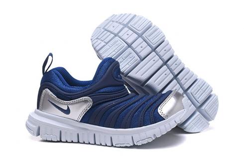 buty do biegania Nike Dynamo Free PS dla niemowląt dla maluchów wsuwane niebieskie metaliczne srebrne 343938-422
