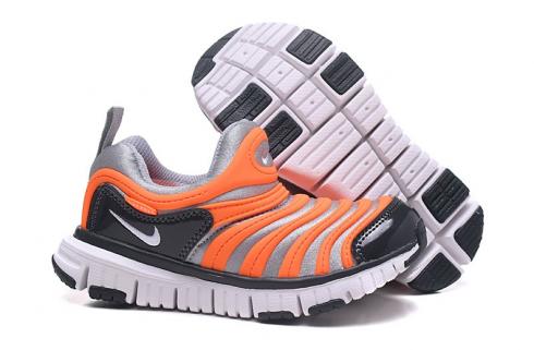 Nike Dynamo Free PS Zapatos para correr sin cordones para niños pequeños Plata Gris Naranja Negro 343738-014