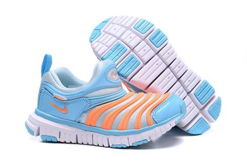 Nike Dynamo Free SE Y2K 유아 유아용 신발 소프트 블루 오렌지 343738-429, 신발, 운동화를