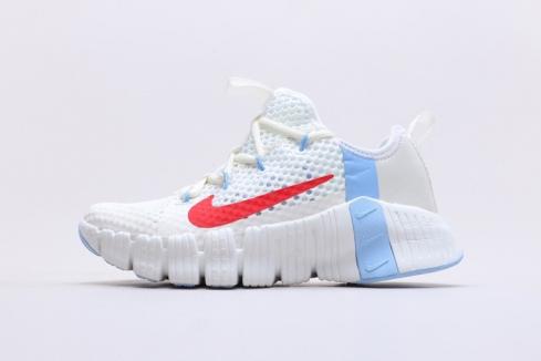 Sepatu Latihan Nike Free Metcon 3 2020 Rilis Baru Putih Api Merah Biru Muda CJ6314-146