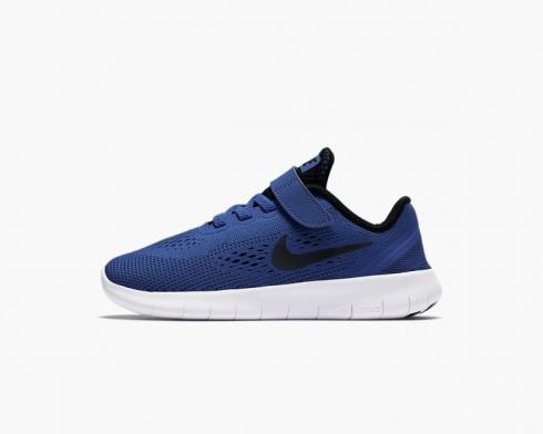 Nike Free Rn PSV Noir Bleu Chaussures de course pour garçons d'âge préscolaire 833991-401