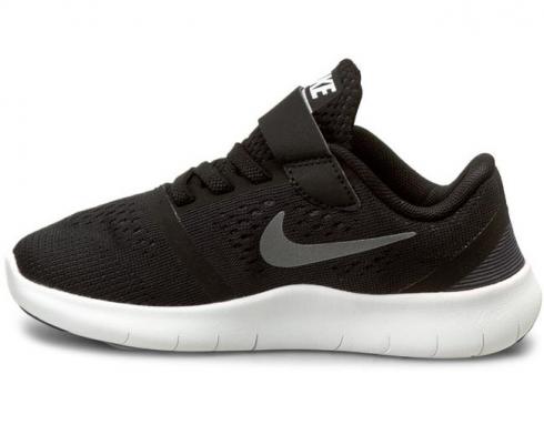 女款 Nike Free Rn 黑色金屬銀色男童鞋 833991-001