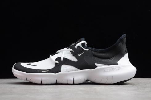 2019 Nike Free RN 5.0 สีขาวสีดำ AQ1289 102