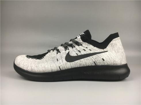 Nike Free RN Flyknit 2017 Running Shoes Black Grey 880843-101