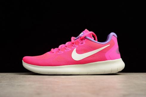 Nike Free RN Flyknit 2017 跑鞋 Vivid Pink White 880840-601
