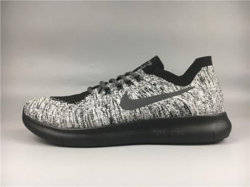 Giày chạy bộ Nike Free RN Flyknit 2017 Wolf Grey Black 880843-002