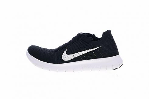 Nike Free RN Flyknit Running Shoes Black White 831070-001
