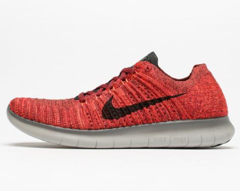 Nike Gratis RN Flyknit Sepatu Tim Merah Hitam Total Crimson Pria 831069-602