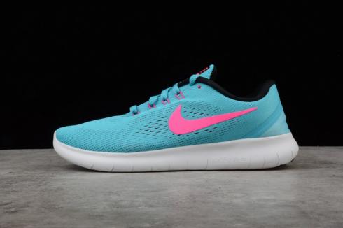 Nike Free Rn รองเท้าวิ่ง Gamma Blue Pink Blast สีดำสีขาว 831509-401