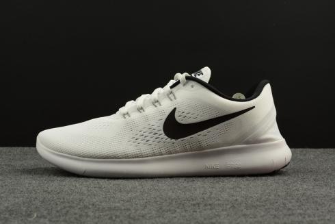 Nike Free Rn Running Shoes White Black Mesh Lightweight 831508-100