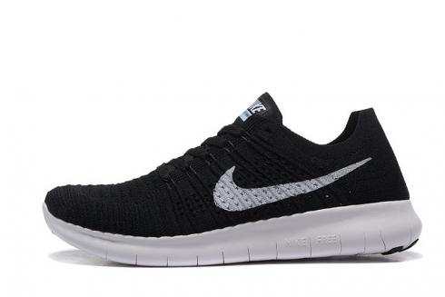 Gestaag ader wrijving Womens Nike Free RN Flyknit Black White Noir Blanc Mens Shoes 831069 - 001  - nike huarache black 100 made in the world youtube - GmarShops