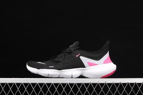 Nike Free RN 5.0 GS Black Pink Metallic Silver AR4143-002