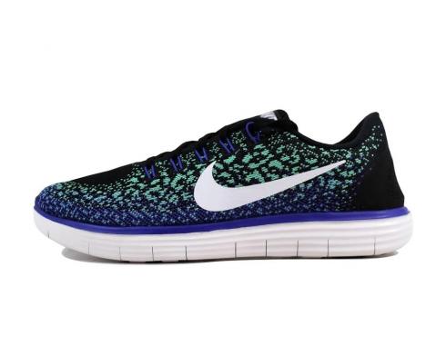 Nike Free RN Distance Black Green Glow Persian Violet Running Shoes 827116-013