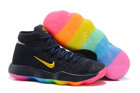 Tênis de basquete masculino Nike Hyperdunk 2017 preto colorido rosa amarelo