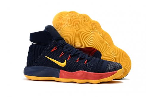 Chaussures de basket-ball Nike Hyperdunk Youth Big Kid bleu foncé jaune orange