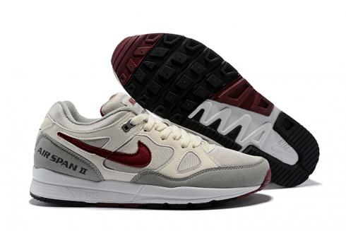 Nike Air Span II 2 Chaussures de course Homme Gris Clair Rouge