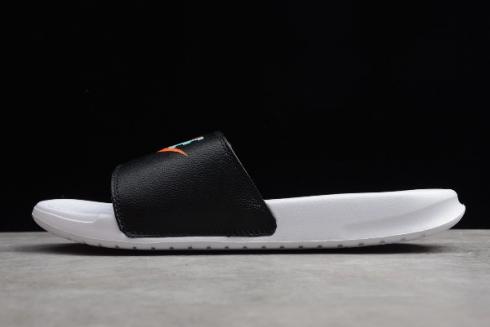 2019 Nike Benassi Swoosh สีดำสีขาว 321618 003
