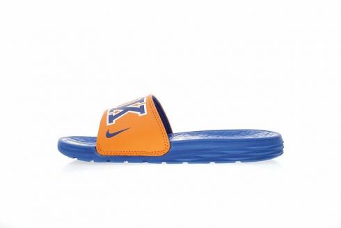 NBA x Nike Benassi SolarSoft Slide 2 橘色 Rush 藍色銀色 917551-800