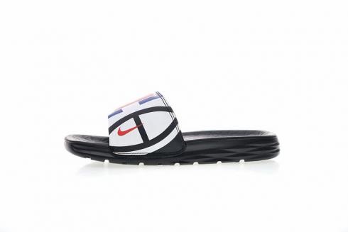 NBA x Nike Benassi SolarSoft Slide 2 涼鞋快艇黑白紅色拖鞋 917551-005