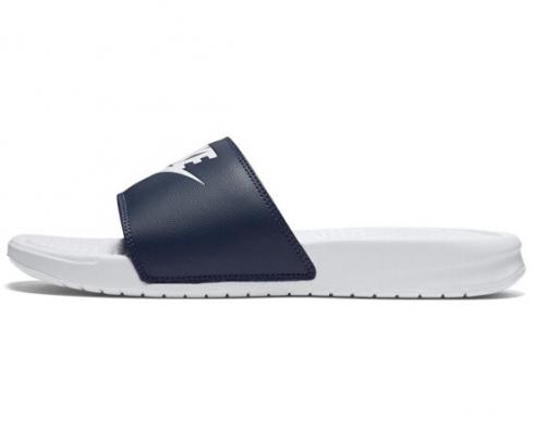 Nike Benassi JDI Mismatch รองเท้าแตะบุรุษ Midnight Navy White Style 818736-410