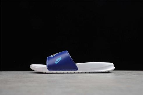 Nike Benassi JDI Print Slides Weiß Blau Light Bone 631264-038