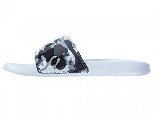 Sepatu Wanita Nike Benassi JDI Print White Wolf Grey 618919-104