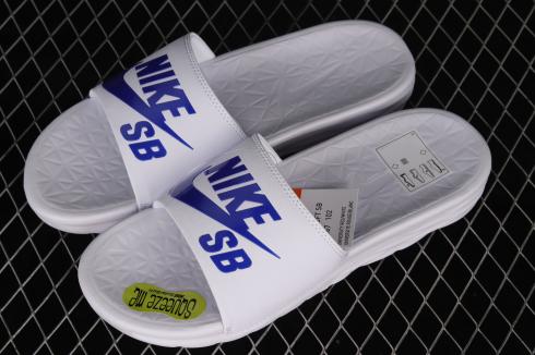 Nike SB Benassi Slide White Blue 840067-102 .