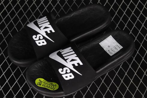Nike SB Benassi Solarsoft Slides 블랙 화이트 840067-001, 신발, 운동화를