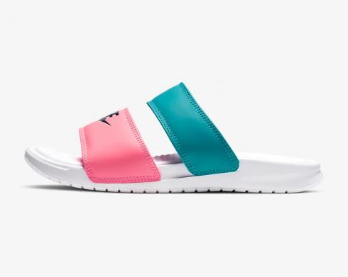 ženske Nike Benassi Duo Ultra Slide bijele plave ružičaste ženske cipele 819717-105