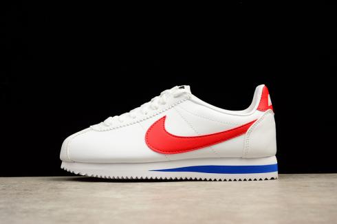 Nike CLASSIC CORTEZ Leather Casual Shoes สีขาวแดง 808471-103